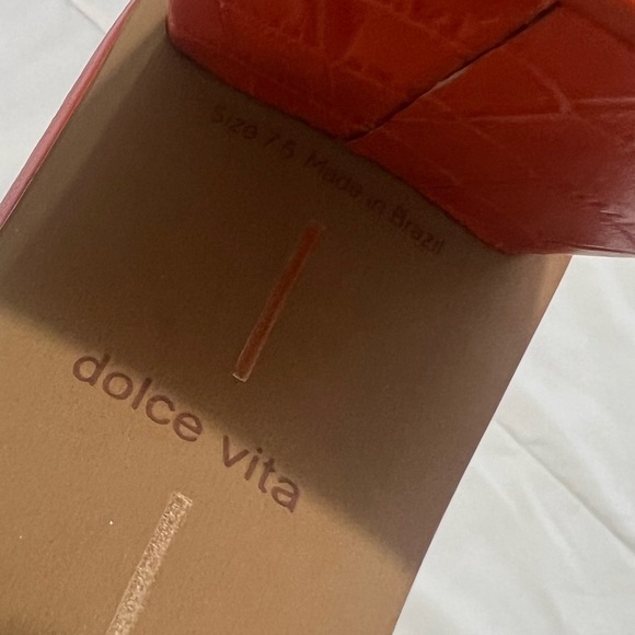 Dolce Vita priana Orange Heeled Mules sandals size 7.5 - Picture 5 of 13